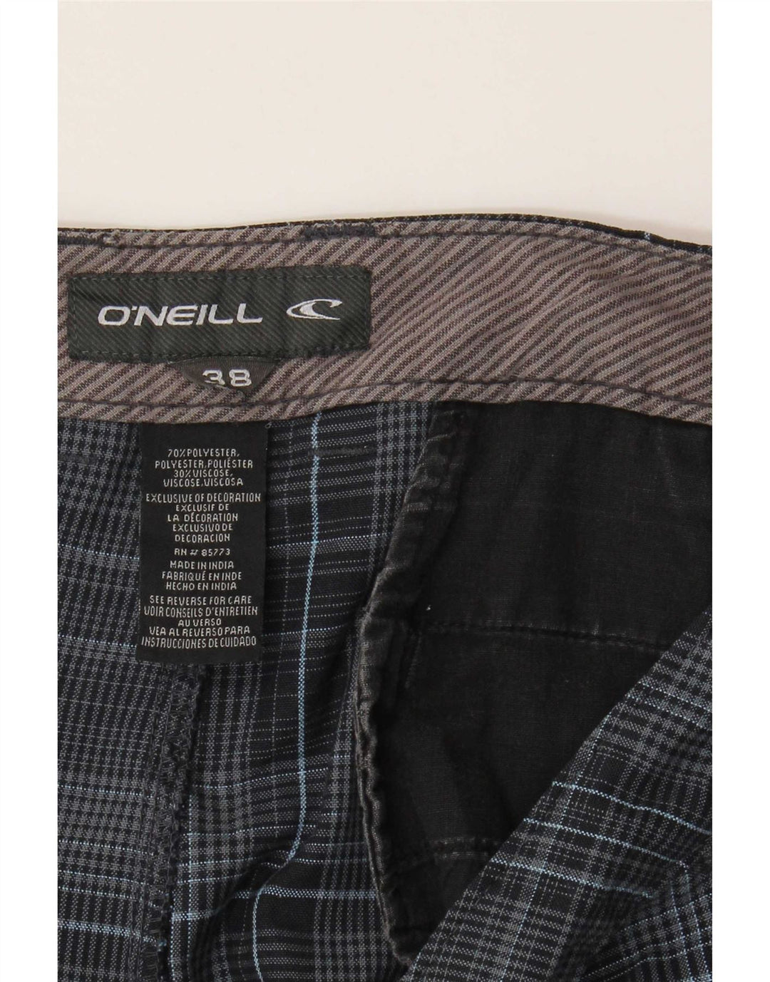 Shorts Chino Masculino O'Neill W38 XL Azul Marinho Xadrez Poliéster