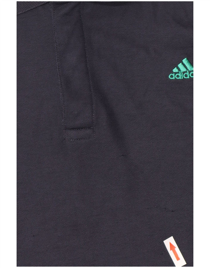 Camisa polo masculina Adidas grande poliéster azul marinho