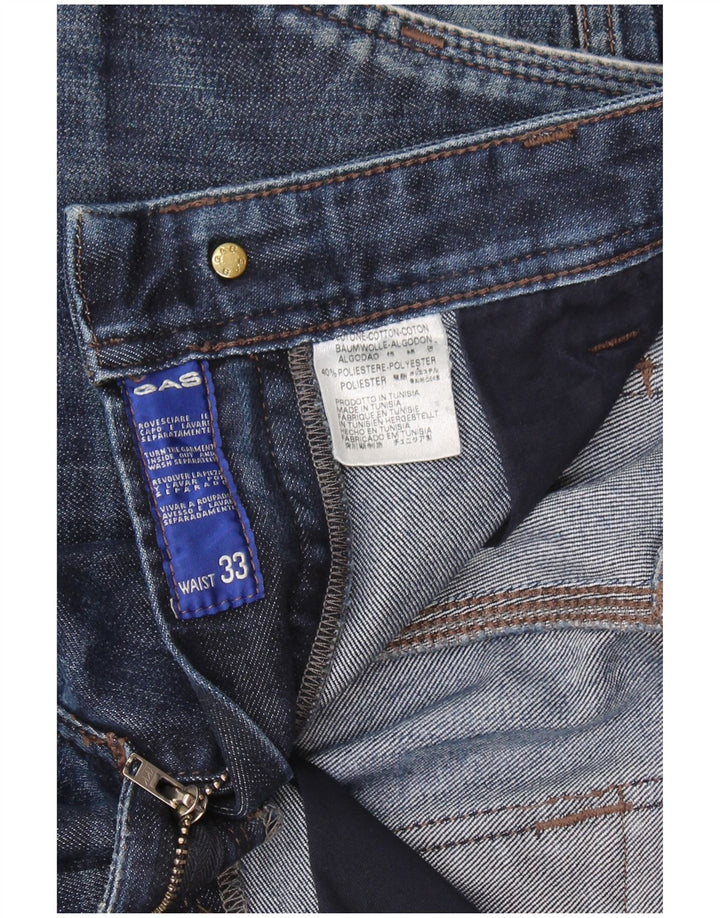 Calça jeans reta feminina Gas W33 L30 algodão azul