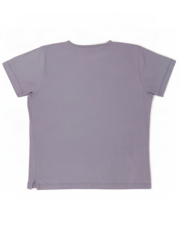 Camiseta feminina estampada Champion UK 16 grande algodão roxo