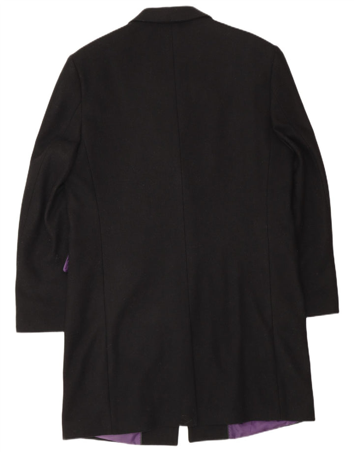 Sobretudo masculino Jeff Banks UK 36 pequeno lã preta