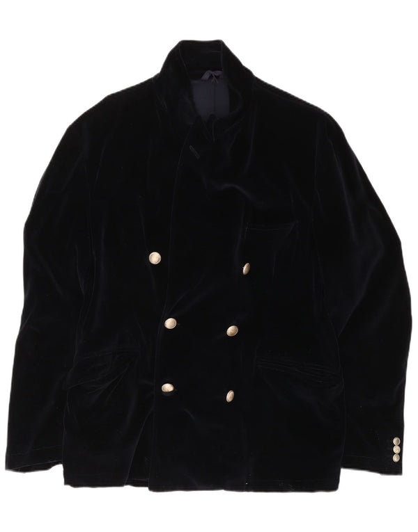 Jaqueta blazer masculina de veludo duplo Fraizzoli Reino Unido 38 azul marinho médio