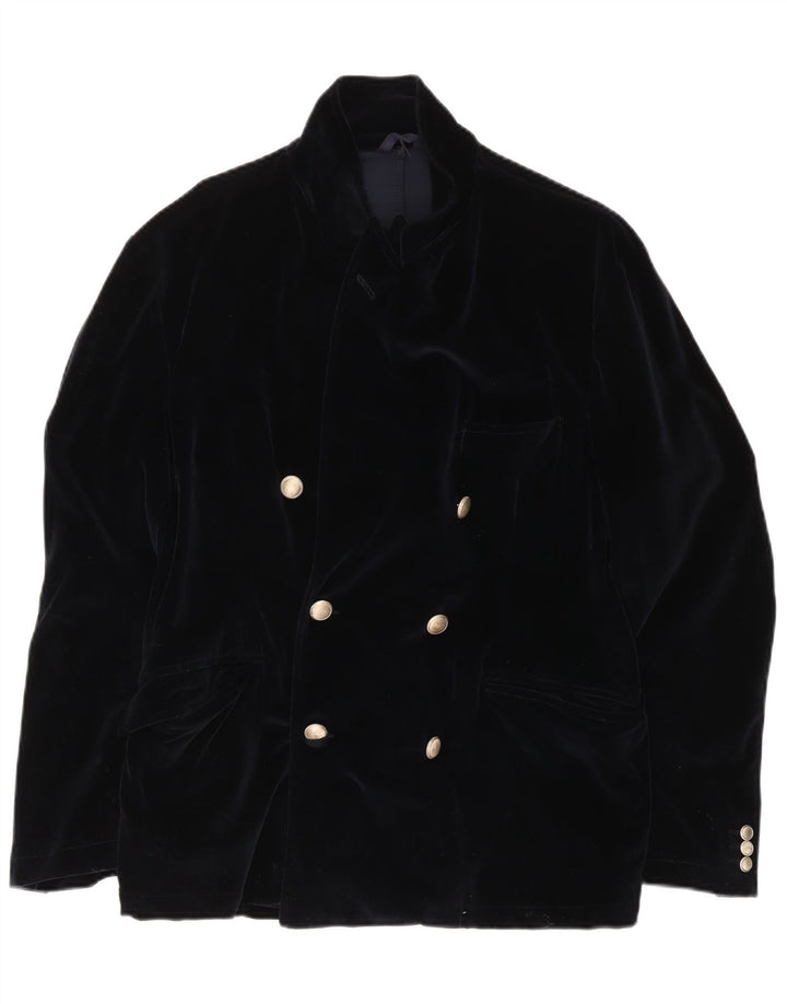 Jaqueta blazer masculina de veludo duplo Fraizzoli Reino Unido 38 azul marinho médio