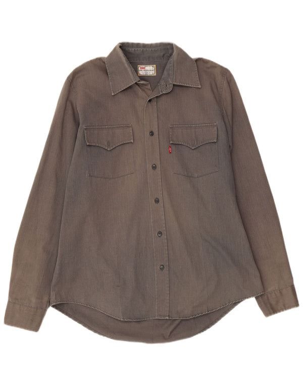 Levi's Mens Western Shirt Large Grey Cotton