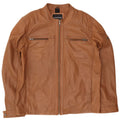 Jaqueta masculina de couro para motociclista Bruno Banani Reino Unido 44 2XL marrom