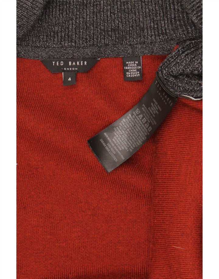 Suéter cardigã masculino TED BAKER tamanho 4 poliéster cinza grande