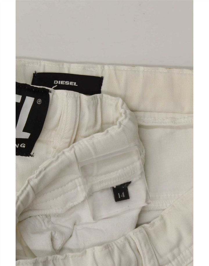 Shorts casuais femininos Diesel UK 14 grande W34 branco