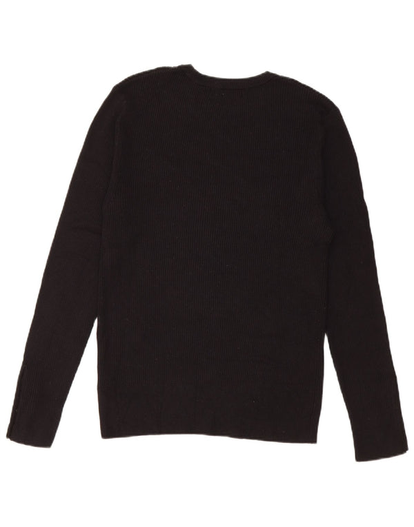 Top feminino Marks & Spencer de manga comprida UK 12 viscose preta média