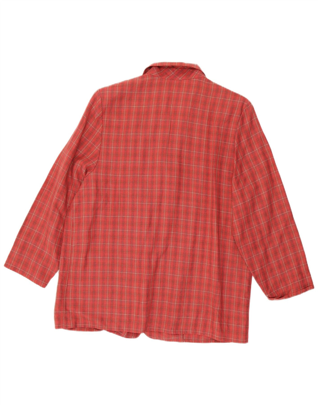 Jaqueta blazer feminina MARKS & SPENCER manga 3/4 Reino Unido 18 XL vermelho xadrez