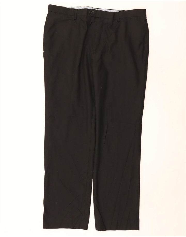 Calça masculina TOMMY HILFIGER de terno reto W40 L31 poliéster preto