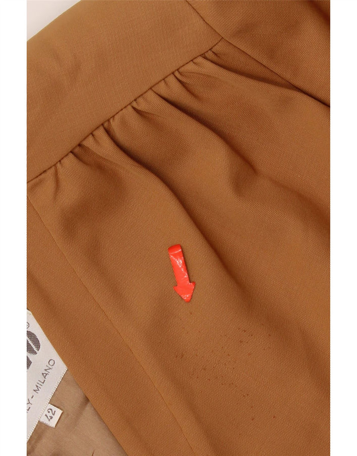 Jaqueta blazer feminina vintage com 3 botões e manga 3/4 IT 42 rayon marrom médio