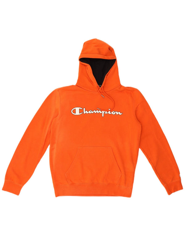 Jumper com capuz gráfico masculino Champion médio laranja