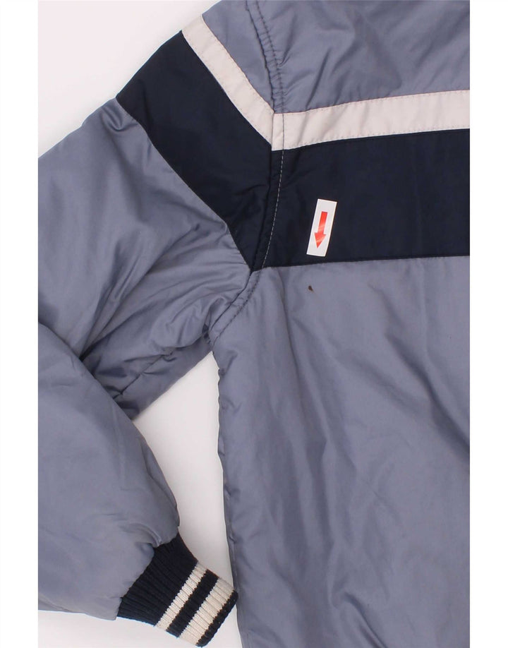 Jaqueta acolchoada gráfica Benetton Boys 7-8 anos azul médio colorblock