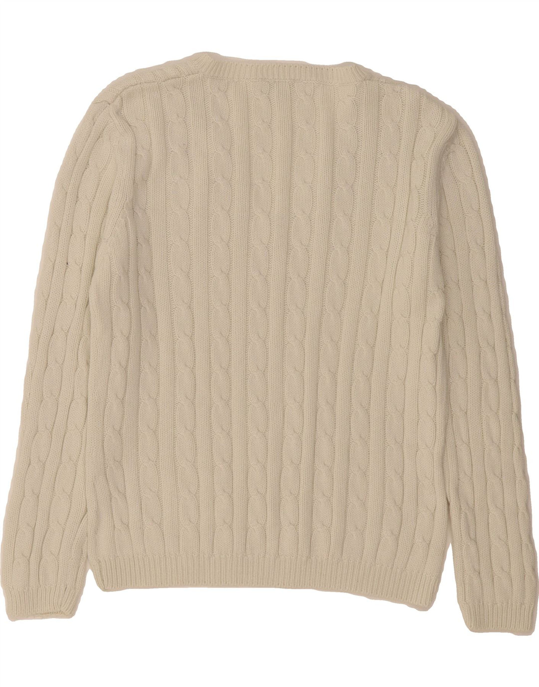 JOY Womens V-Neck Jumper Sweater EU 38 Medium White Vintage Joy and Second-Hand Joy from Messina Hembry 