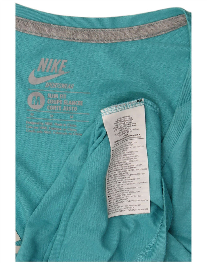 Camiseta feminina Nike Slim Fit Graphic UK 12 Médio Azul Poliéster