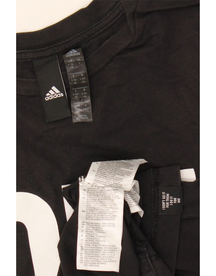 Camiseta feminina adidas cropped ADIDAS UK 16/18 grande algodão preto