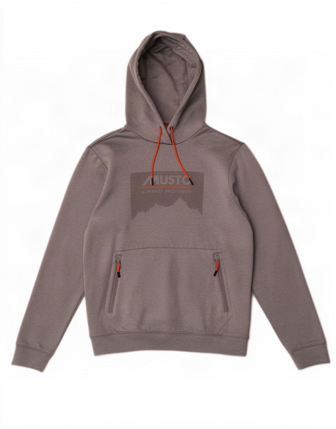 Musto moletom com capuz gráfico masculino poliéster cinza médio