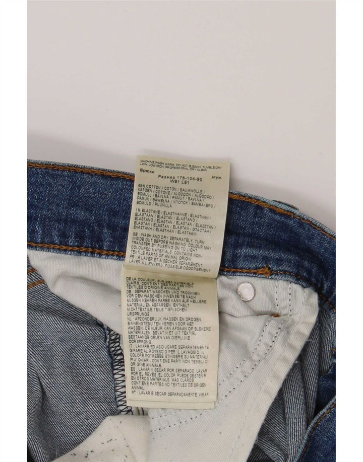 Wrangler Mens Larston Slim Jeans W36 L32 Azul Algodão