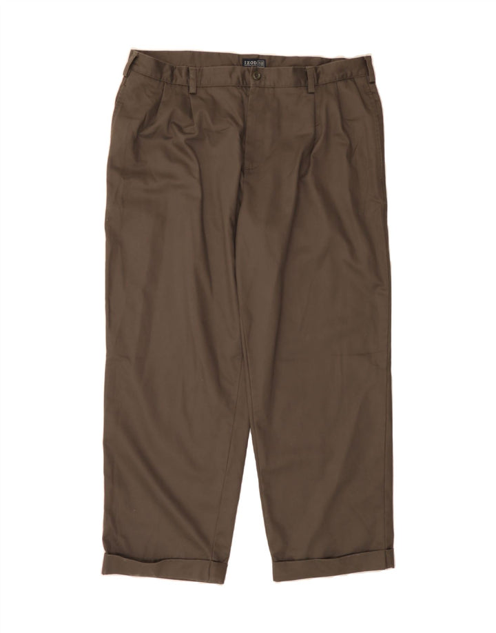 IZOD Mens Pegged Chino Trousers W40 L29 Brown Cotton Vintage Izod and Second-Hand Izod from Messina Hembry 