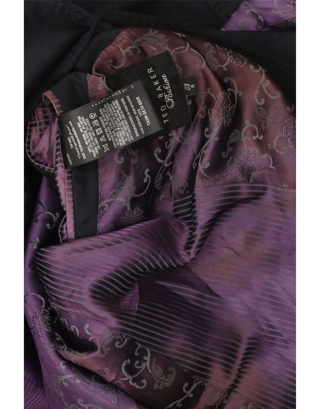 Jaqueta blazer masculina Ted Baker com 1 botão Reino Unido 38 lã preta média