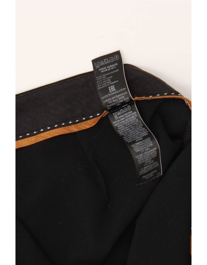 Calça feminina Marks & Spencer Bootcut Suit Reino Unido 12 Médio W32 L30 Preta