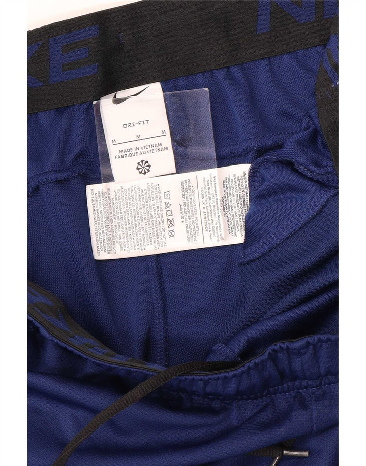 Shorts esportivos masculinos Nike Dri Fit médio azul marinho colorblock poliéster