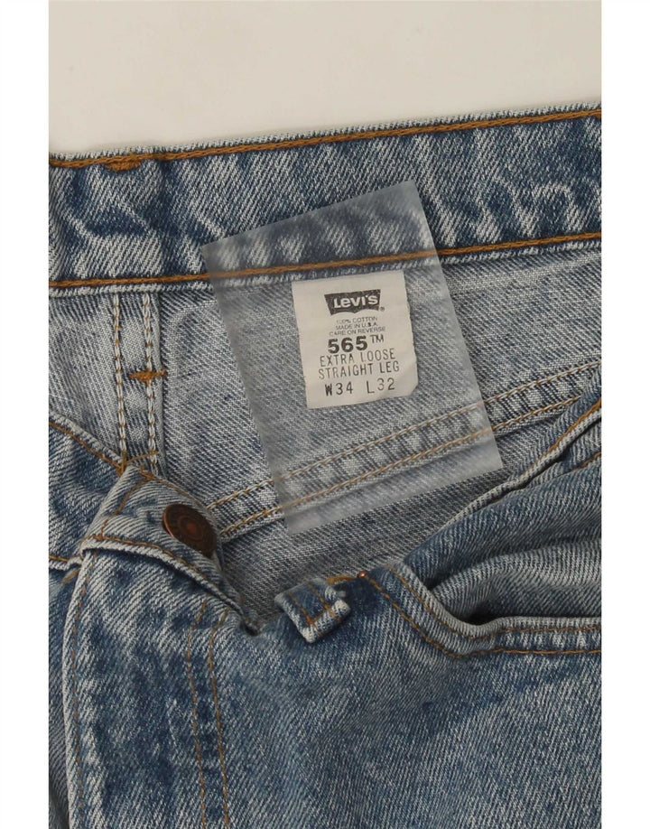 Levi's Masculino 565 Straight Jeans W34 L32 Azul Algodão