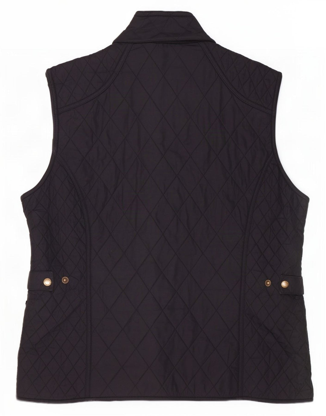 Colete acolchoado feminino Barbour UK 16 grande preto poliéster clássico