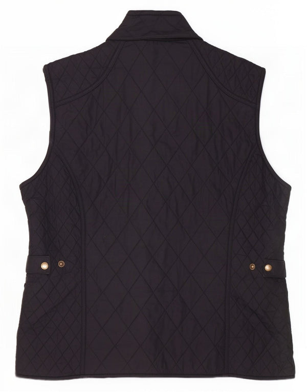 Colete acolchoado feminino Barbour UK 16 grande preto poliéster clássico