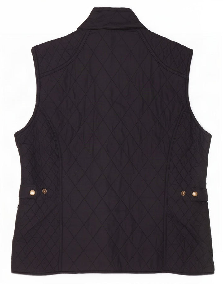 Colete acolchoado feminino Barbour UK 16 grande preto poliéster clássico