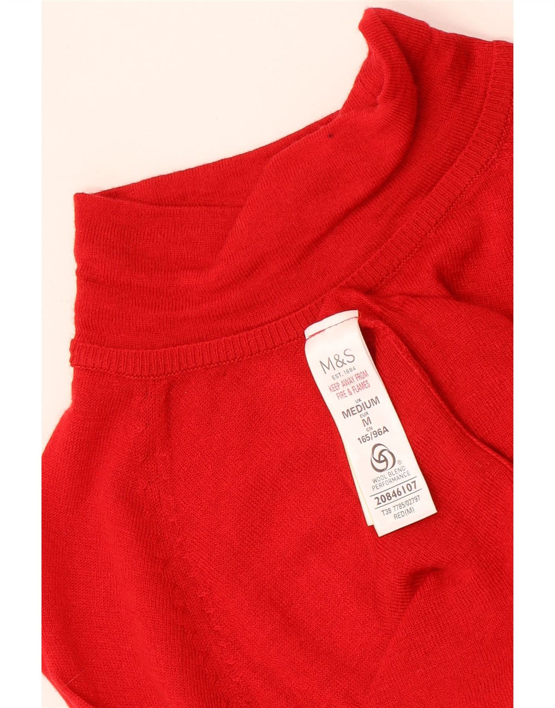 MARKS & SPENCER Suéter feminino com gola tartaruga Reino Unido 12 vermelho médio