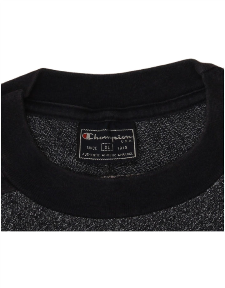 Camiseta masculina Champion XL azul marinho manchada