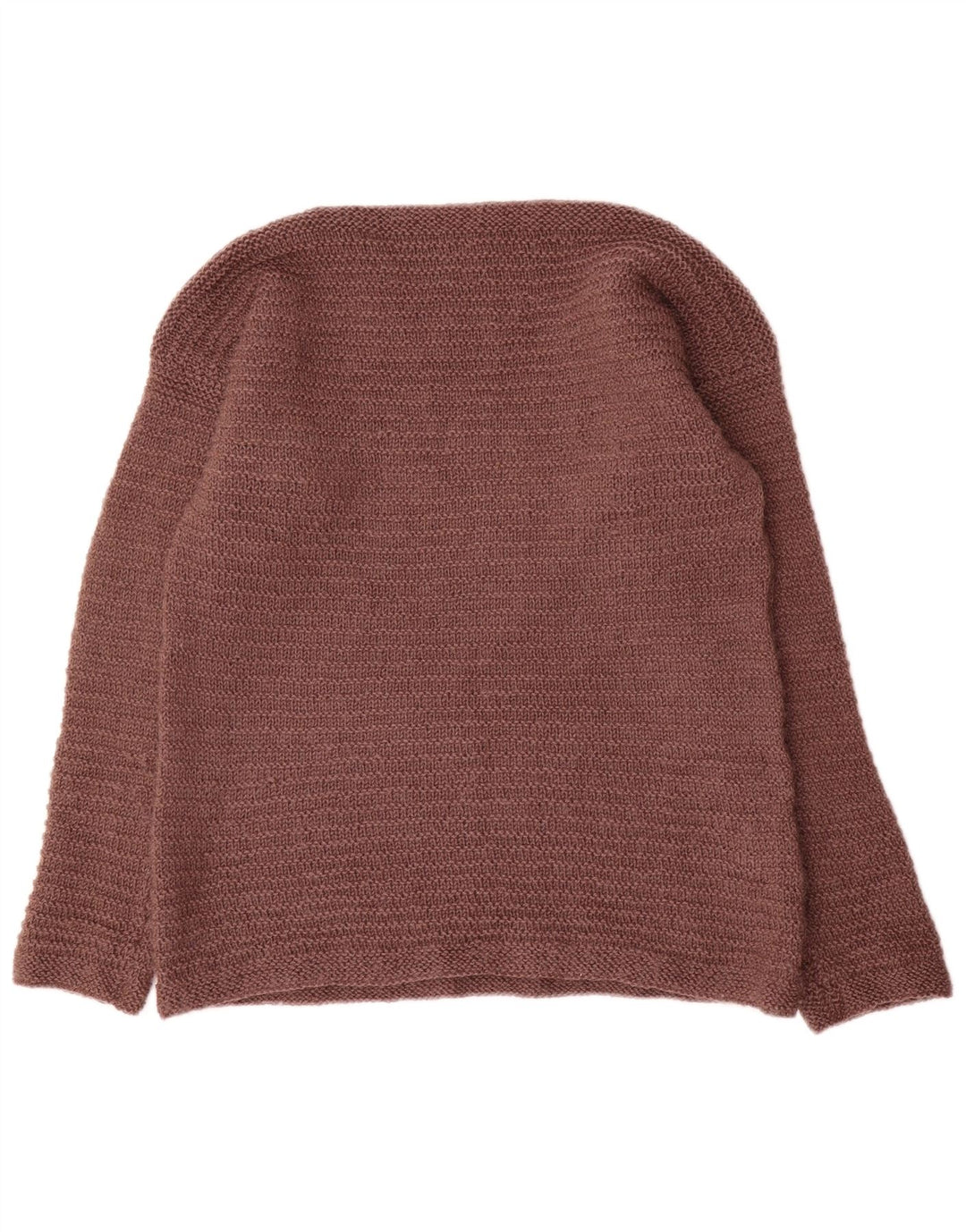 Suéter feminino vintage com gola canoa Reino Unido 14 marrom médio