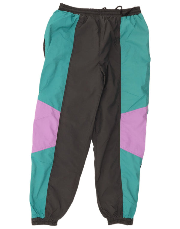 Calça de treino masculina vintage Joggers IT 50 grande bloco colorido verde