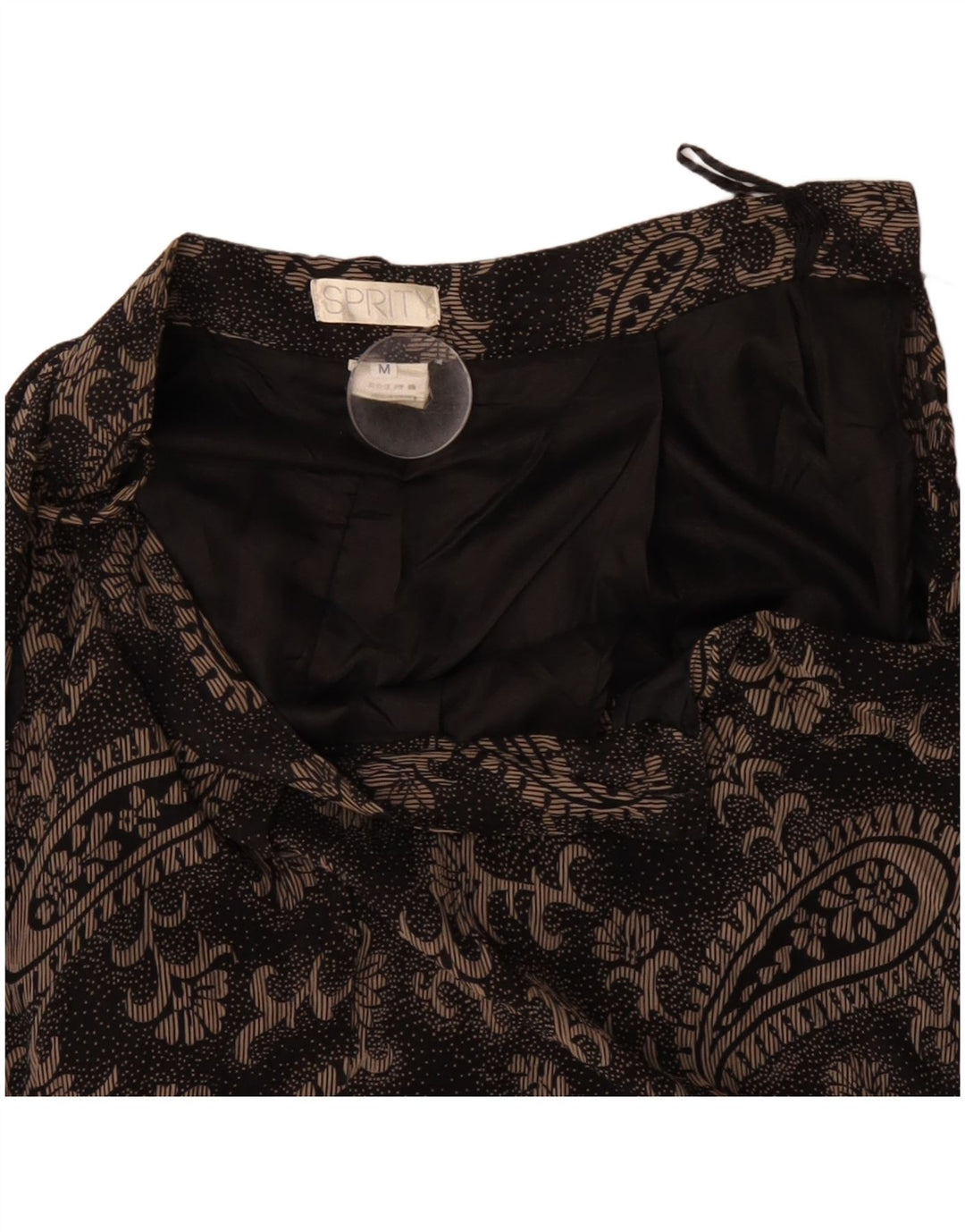 VINTAGE Womens A-Line Skirt Medium W28 Black Paisley Viscose
