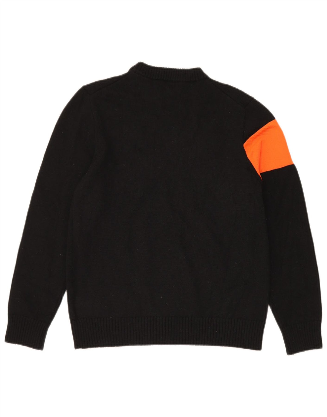 Suéter feminino ROSSIGNOL com gola redonda UK 12 bloco colorido preto médio