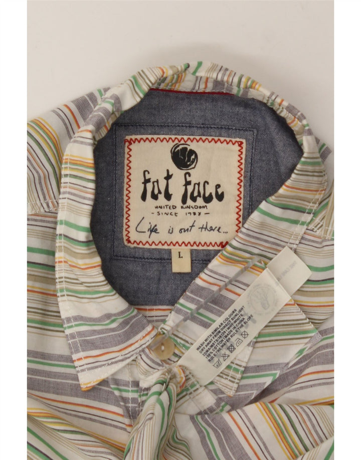 FAT FACE Mens Shirt Large Multicoloured Striped Cotton Vintage Fat Face and Second-Hand Fat Face from Messina Hembry 