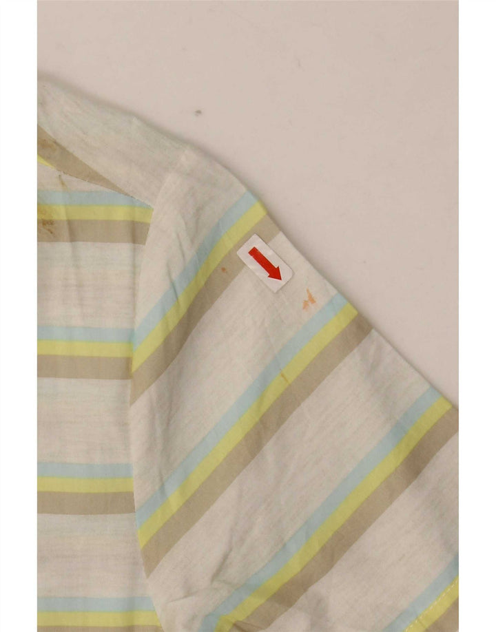 Camisa Hurley Boys manga curta 7-8 anos algodão listrado multicolorido