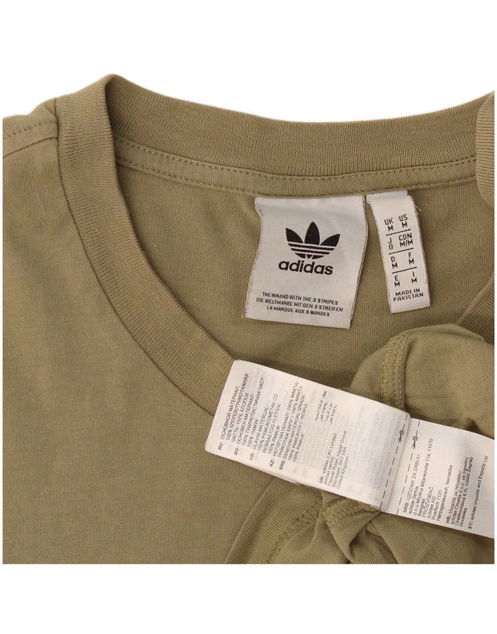 Adidas Mens Graphic T-Shirt Top Médio Algodão Cáqui