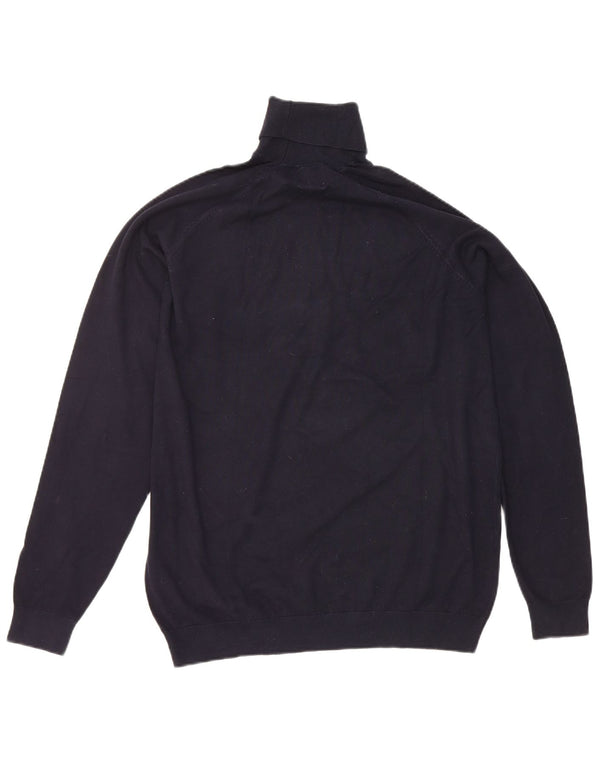 Zara Suéter feminino com gola redonda e gola redonda, Reino Unido 18 XL Azul marinho