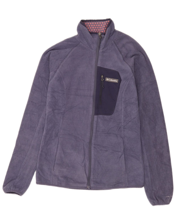 Columbia Womens Omni-Heat Fleece Jacket UK 10 Pequeno Azul Marinho Poliéster