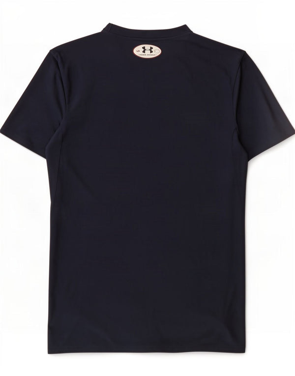 Camiseta feminina Under Armour Heat Gear Top UK 14 grande poliéster azul marinho