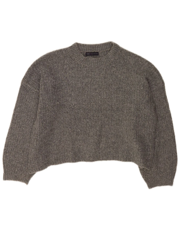 Suéter feminino Marks & Spencer grande com gola redonda Reino Unido 16 grande cinza