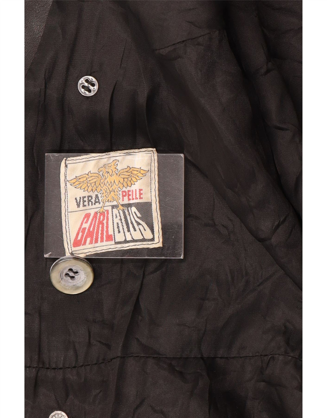 Casaco de couro feminino VINTAGE UK 12 couro preto médio