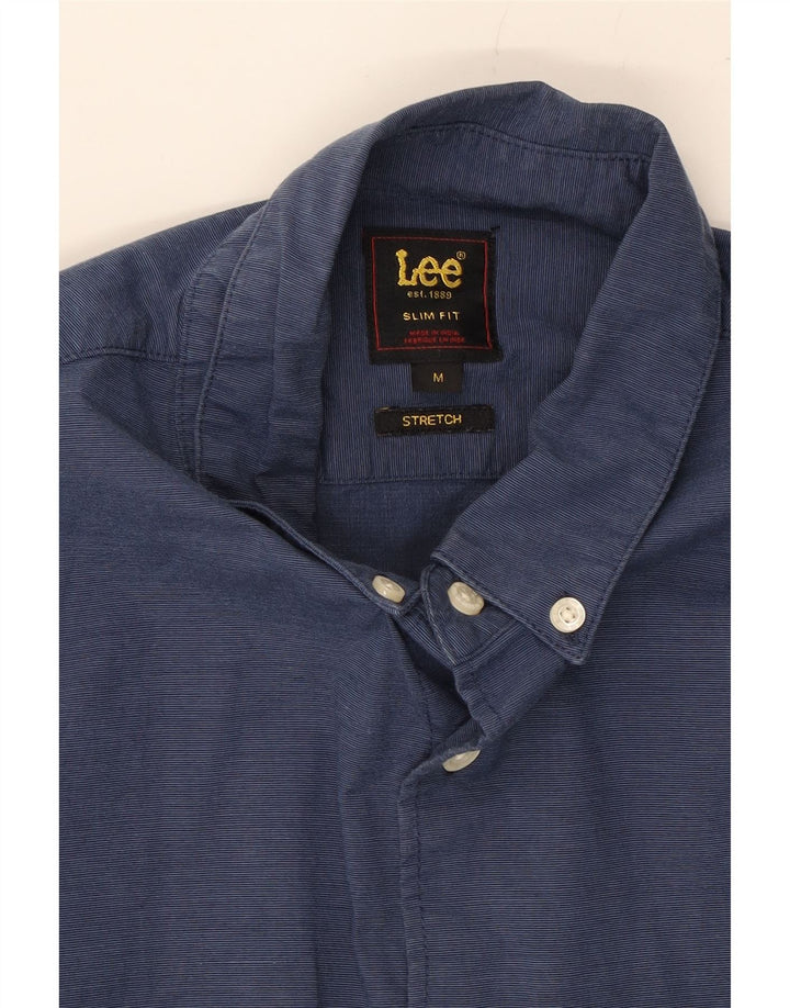 LEE Mens Slim Fit Shirt Medium Blue Pinstripe Cotton Vintage Lee and Second-Hand Lee from Messina Hembry 