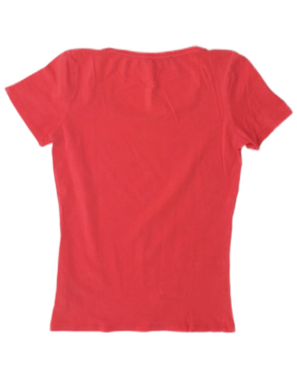 Camiseta feminina Lee com estampa gráfica UK 12 algodão rosa médio