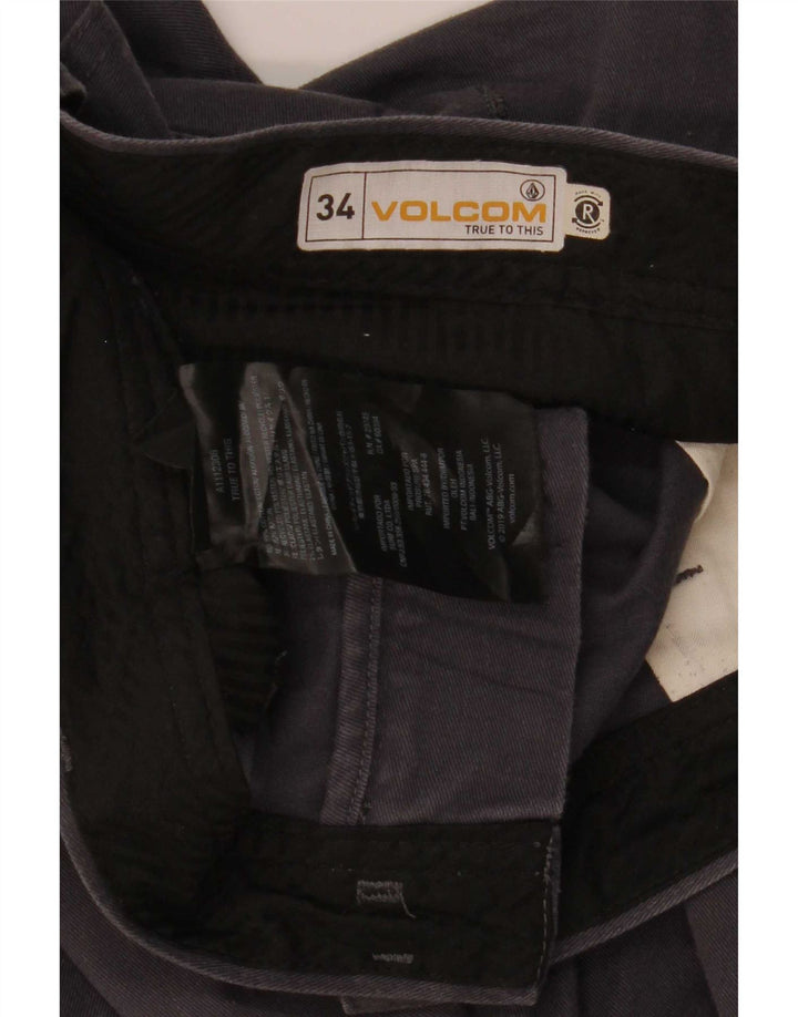 Calça Chino Reta Masculina Volcom W34 L32 Algodão Cinza