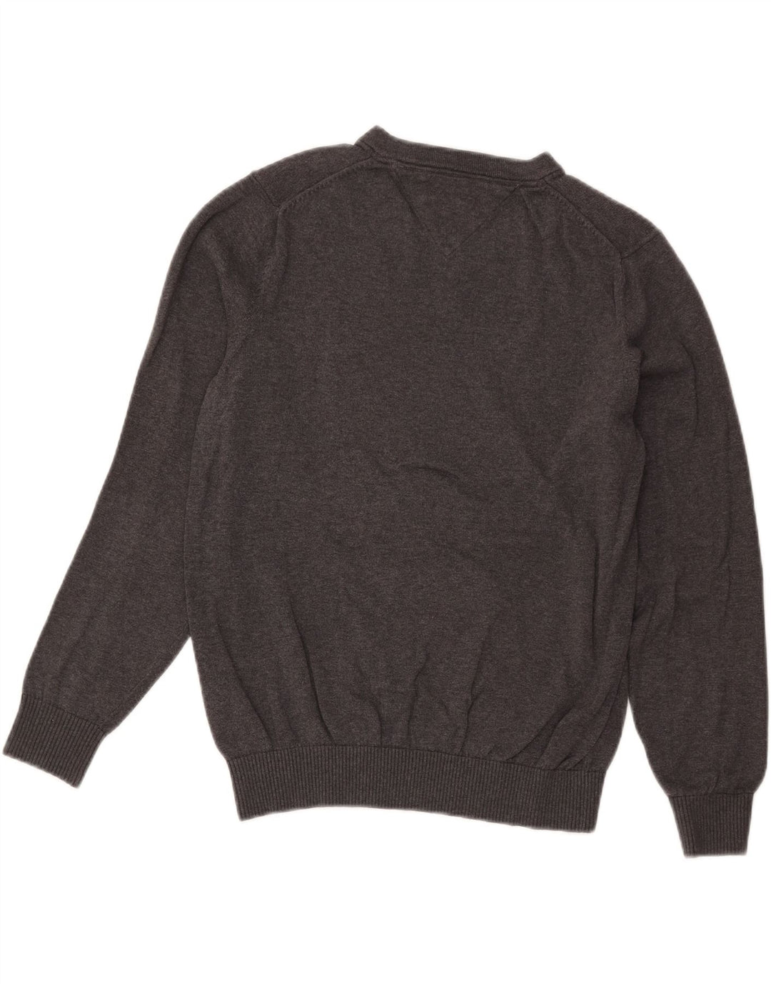 Tommy Hilfiger Suéter feminino oversized com decote em V Reino Unido 10 pequeno cinza