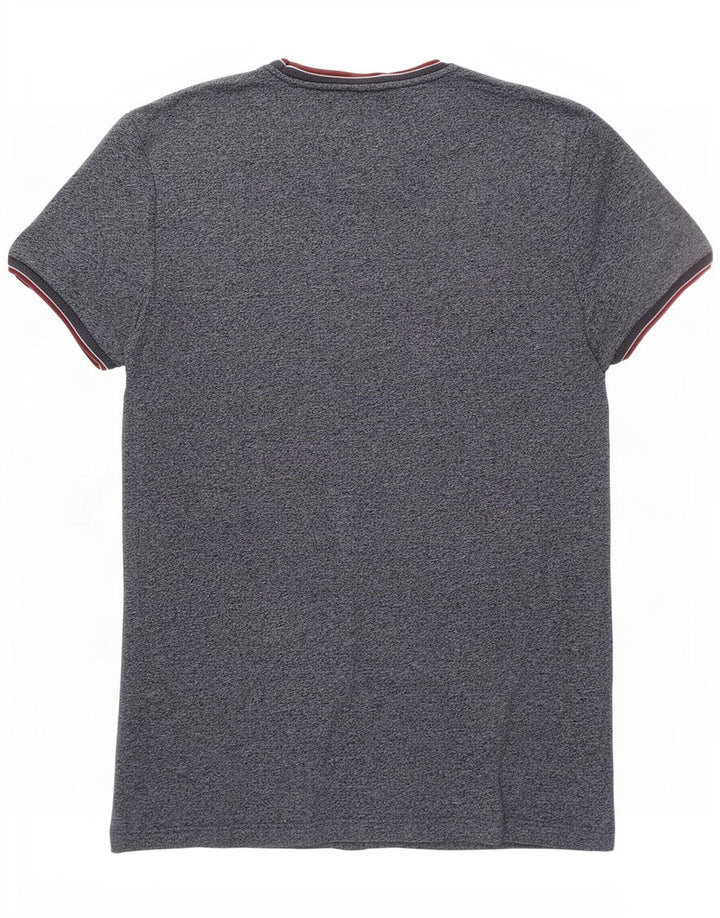 Camiseta masculina Jack Wills Top médio algodão manchado azul marinho