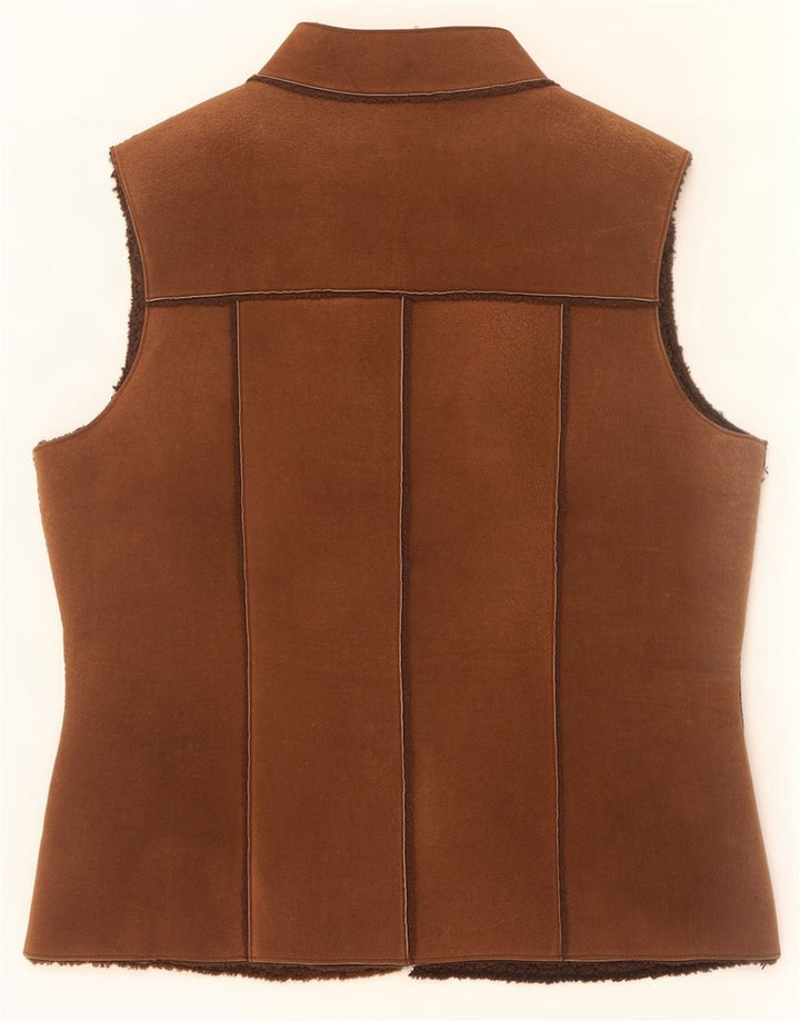 Modern Classics Feminino Camurça Sherpa Gilet Reino Unido 14 Grande Couro Marrom